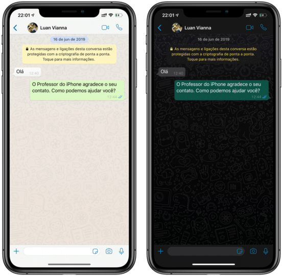 Como usar o WhatsApp no Modo Escuro - Professor do iPhone