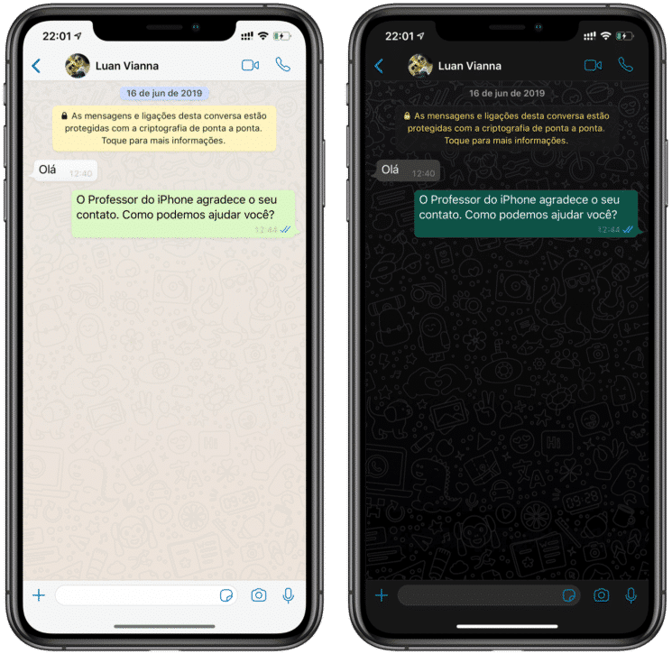 Como usar o WhatsApp no Modo Escuro - Professor do iPhone