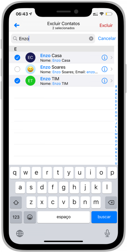 Como excluir vários contatos no iPhone Professor do iPhone